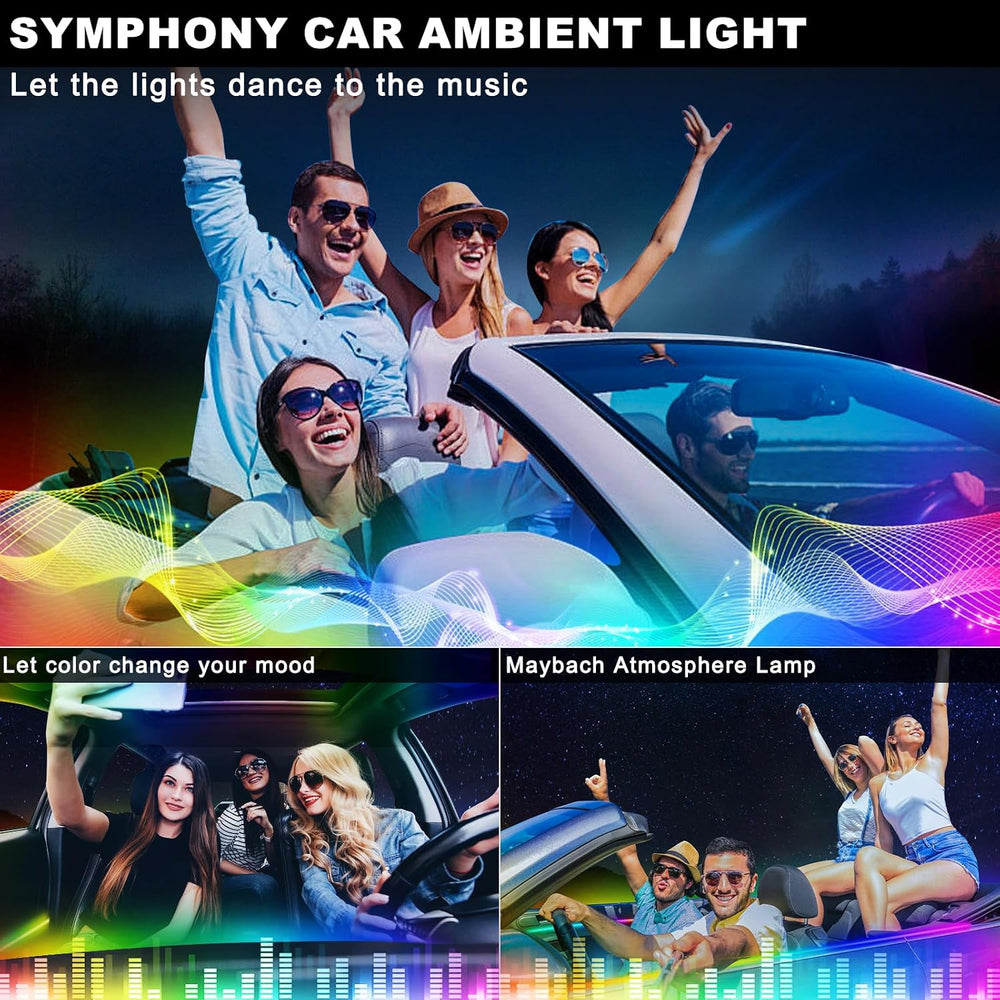 Dreamcolor Acrylic Interior Car LED Strip Light with Wireless APP, RGB 6 in 1...