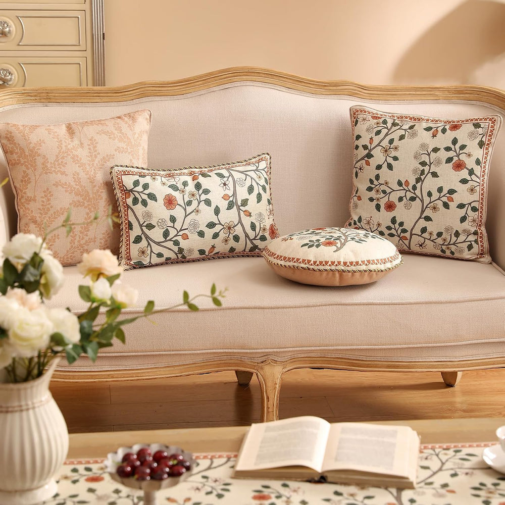 ISAENNE Designer Vintage Elegant Throw Pillow Cover,Set of 4