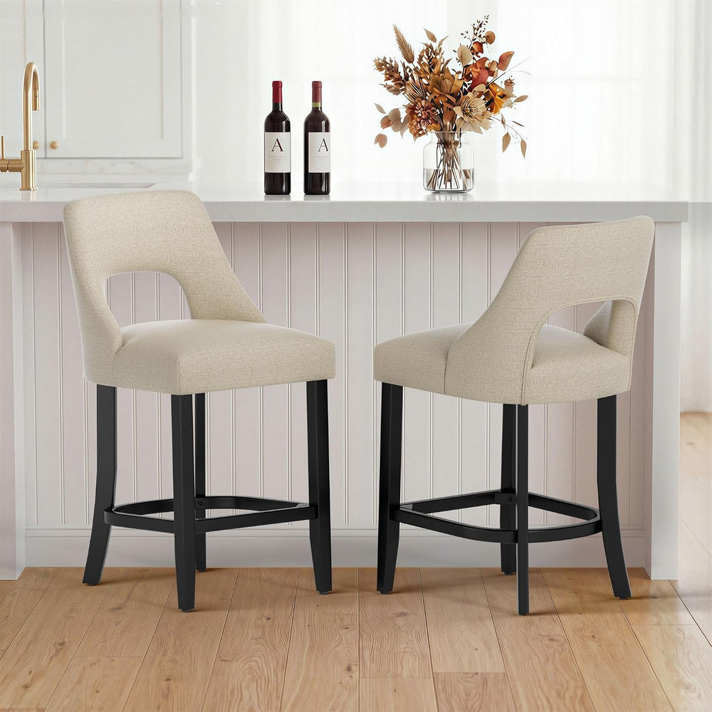 UVV Bar Stools Set of 4, Upholstered Counter Height Bar Stools, Modern Counte...