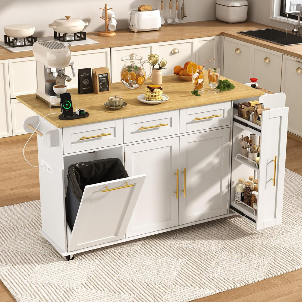St.Mandyu 69" Large Kitchen Island on Wheels, Kitchen Rolling Island Car...