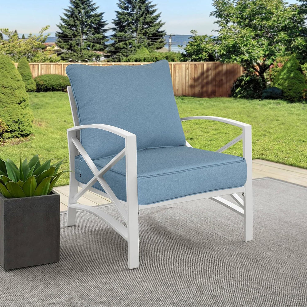 Goodgoods 22x24 Outdoor Deep Seat Cushions 2-Pack, 35D Foam, Light Blue