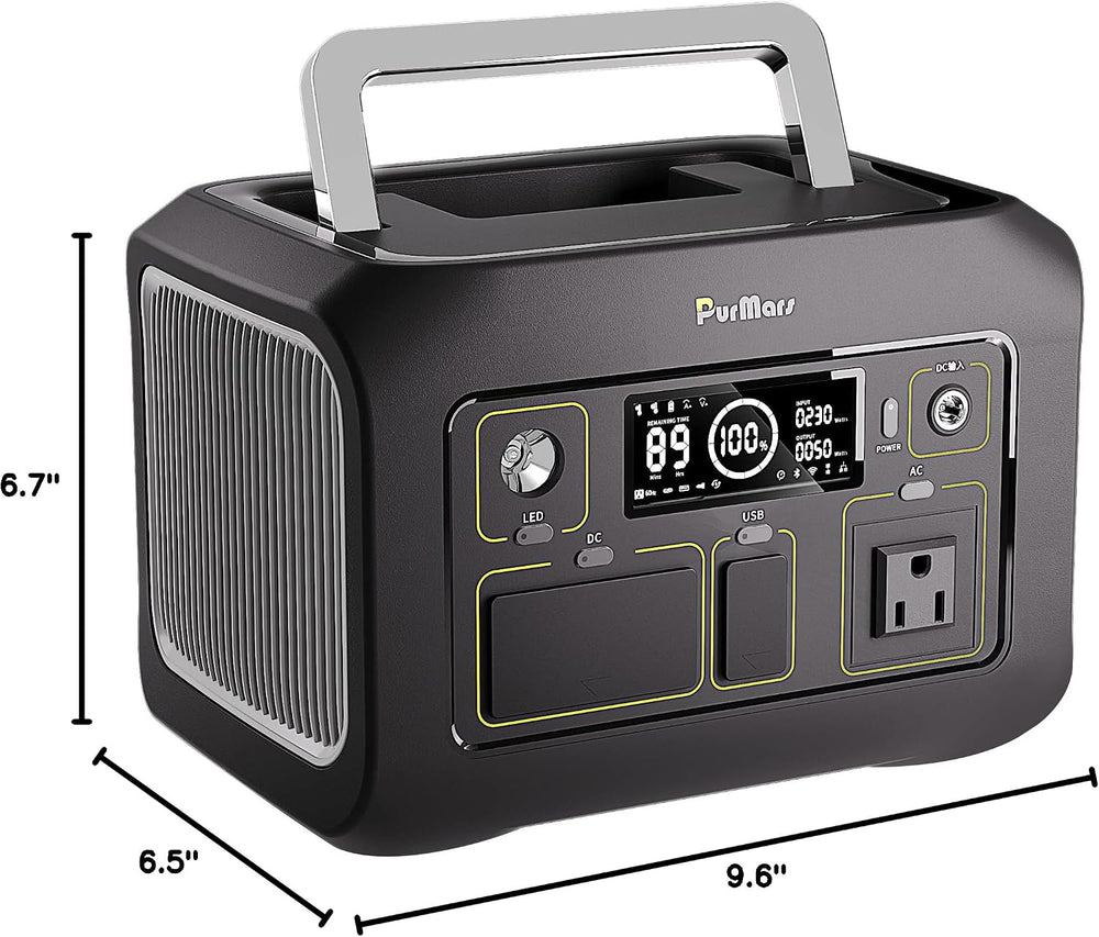 300W Portable Power Station (Peak 500W),LiFePO4 Solar Generator