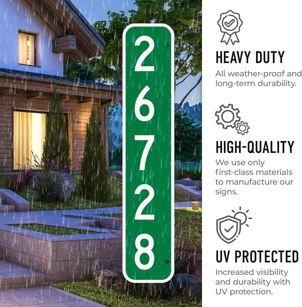 911 Address Number Sign, Custom Emergency Reflective Mailbox Sign, Visible