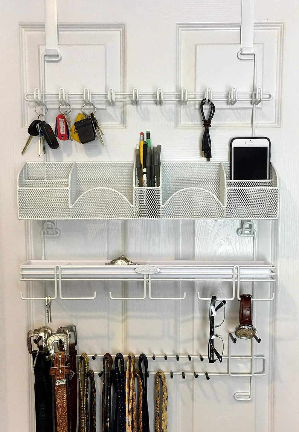 Men’s Over the Door/Wall Hanging Closet Tie and Belt Organizer Rack # 9300 in...