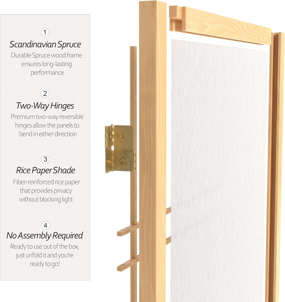 4 ft. Short Double Cross Shoji Screen - Natural - 3 Panels