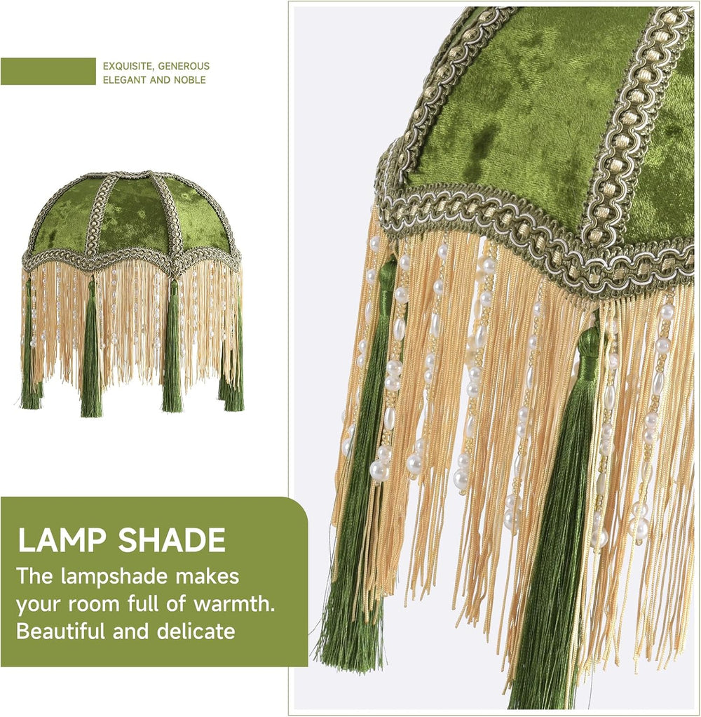 xiaojuande-Lampshade with tassels, Premium Classic Victorian, Style Bell Shap...