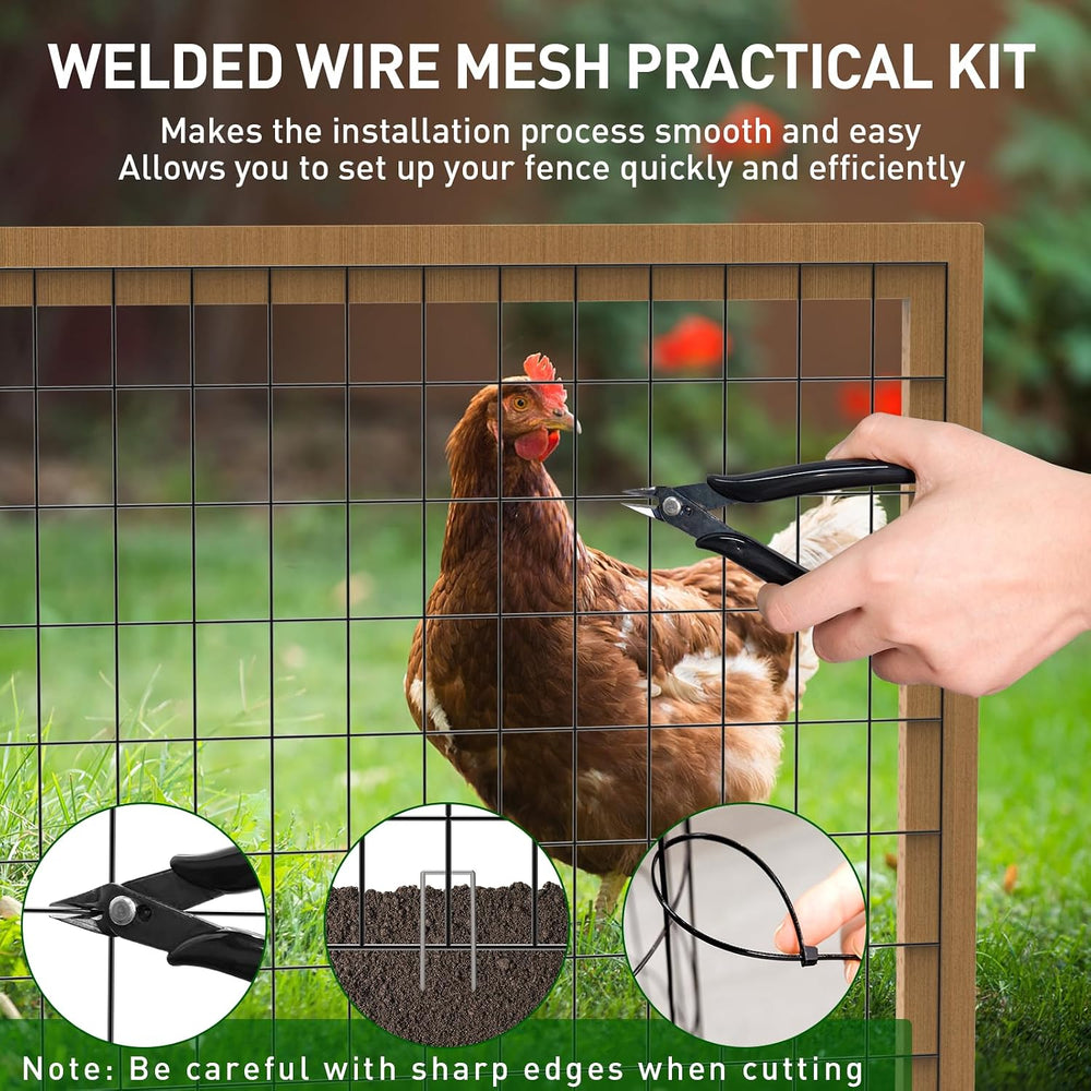 PVC Coated Welded Wire Fence, 24 in x 50 Ft Black for Yard Plant Protection