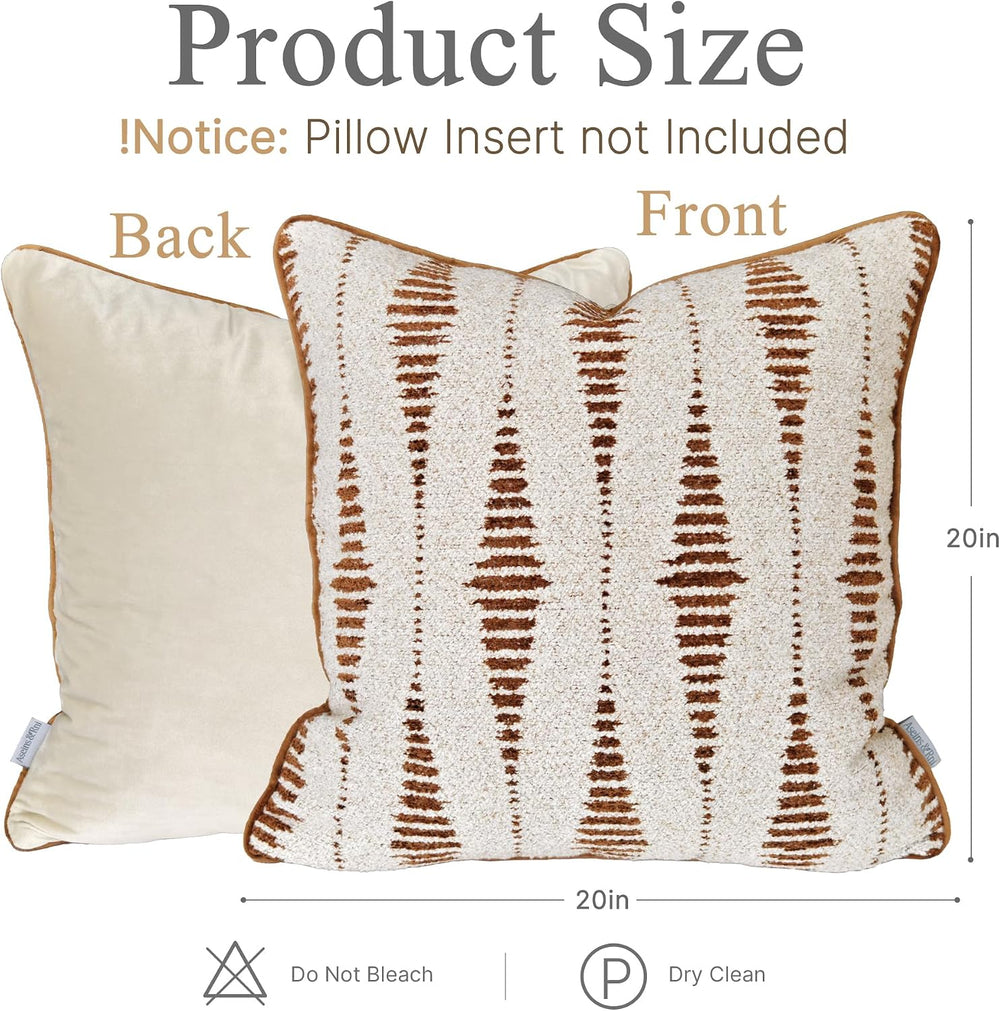 Rust Brown Decorative Throw Pillow Covers 20"x20"