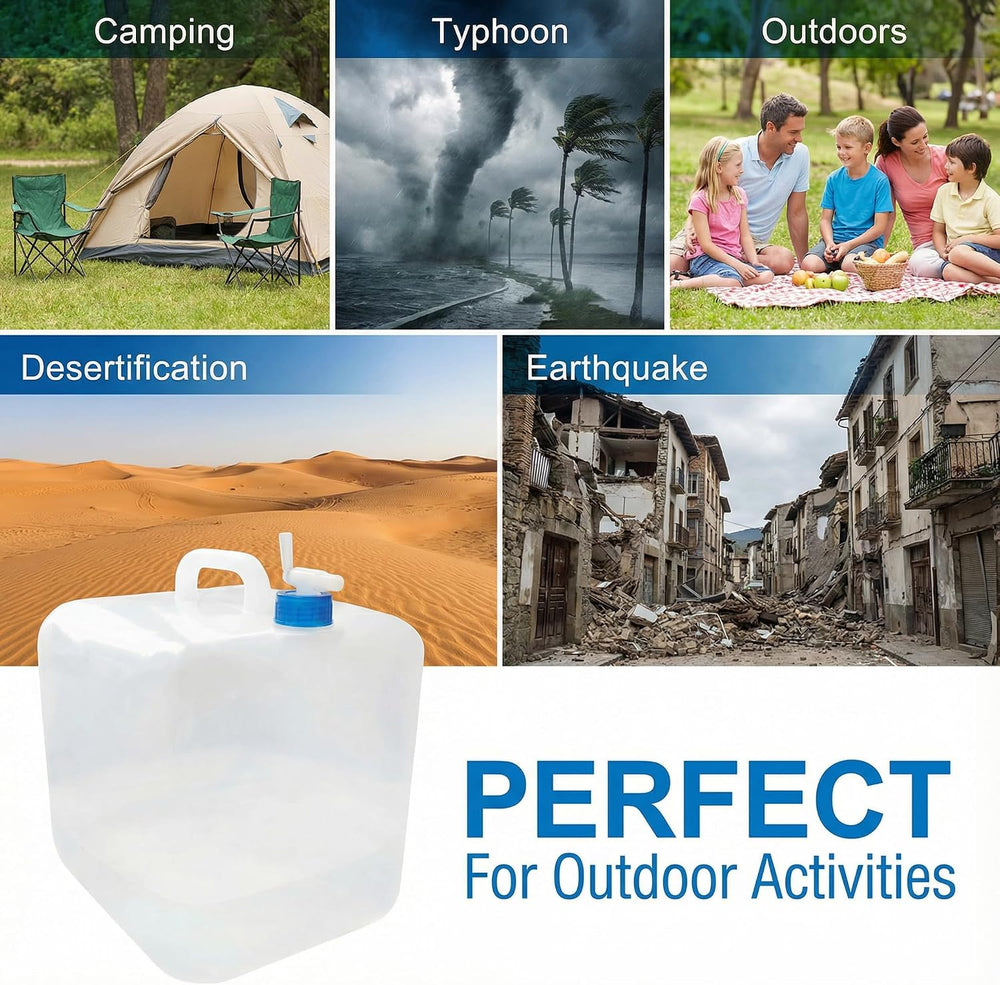 3 Pack 5.3 Gal Collapsible Water Storage Container Jug with Spigot