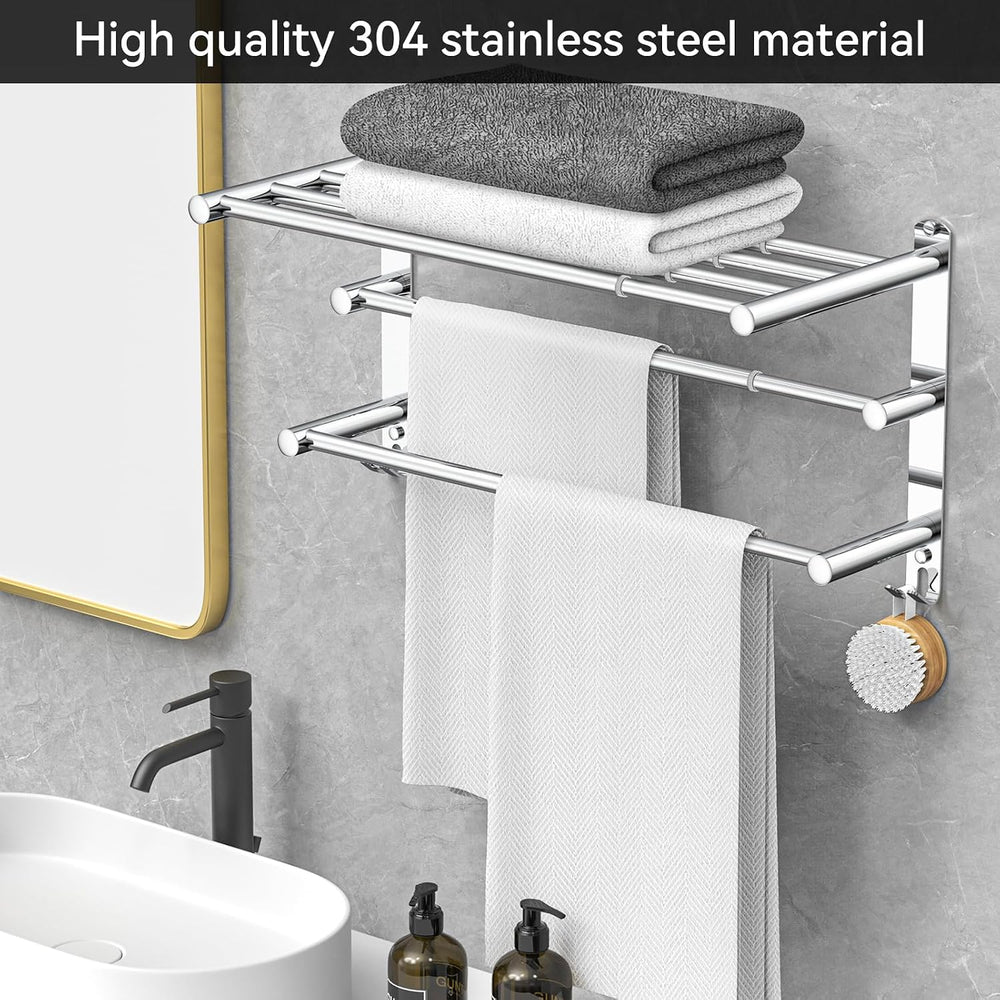 CAXIMSY Adjustable Towel Bar for Bathroom Wall Mount17-30.7inch Adhesive Show...