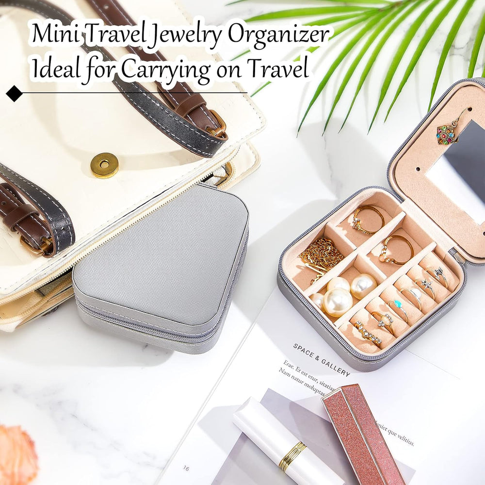 Bucherry 10 Pcs Mini Travel Jewelry Case with Mirror