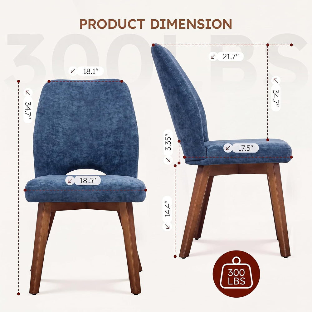 Dining Chairs Set of 4, Upholstered Kitchen Chairs, Blue