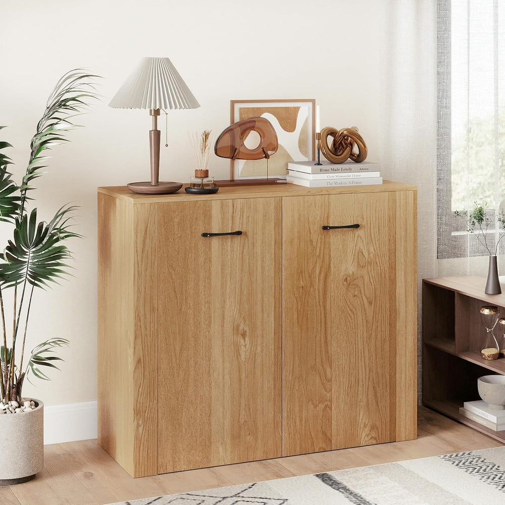 GIANTEX 38" Sideboard Cabinet with 2 Doors & 4 Shelves, Credenza, Na...