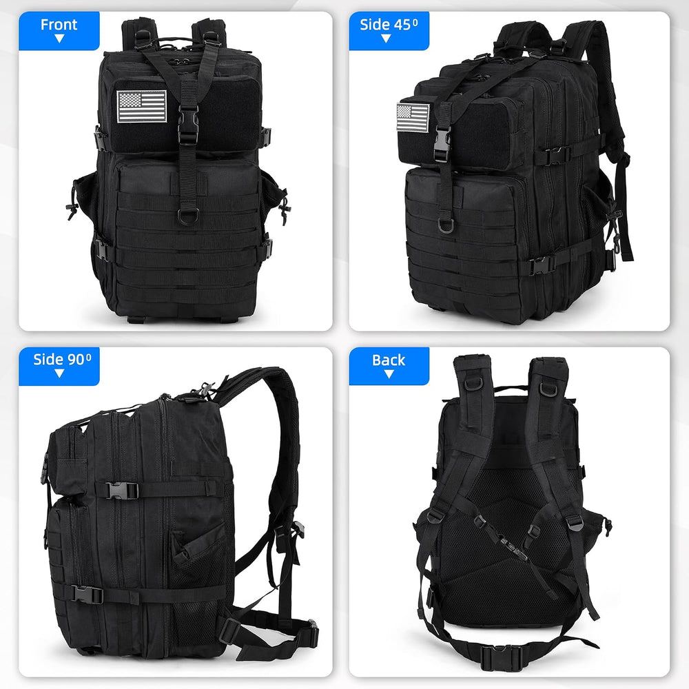 LUPU 45L Military Tactical Backpack for Men Women, MOLLE Army 3 Day Assault P...