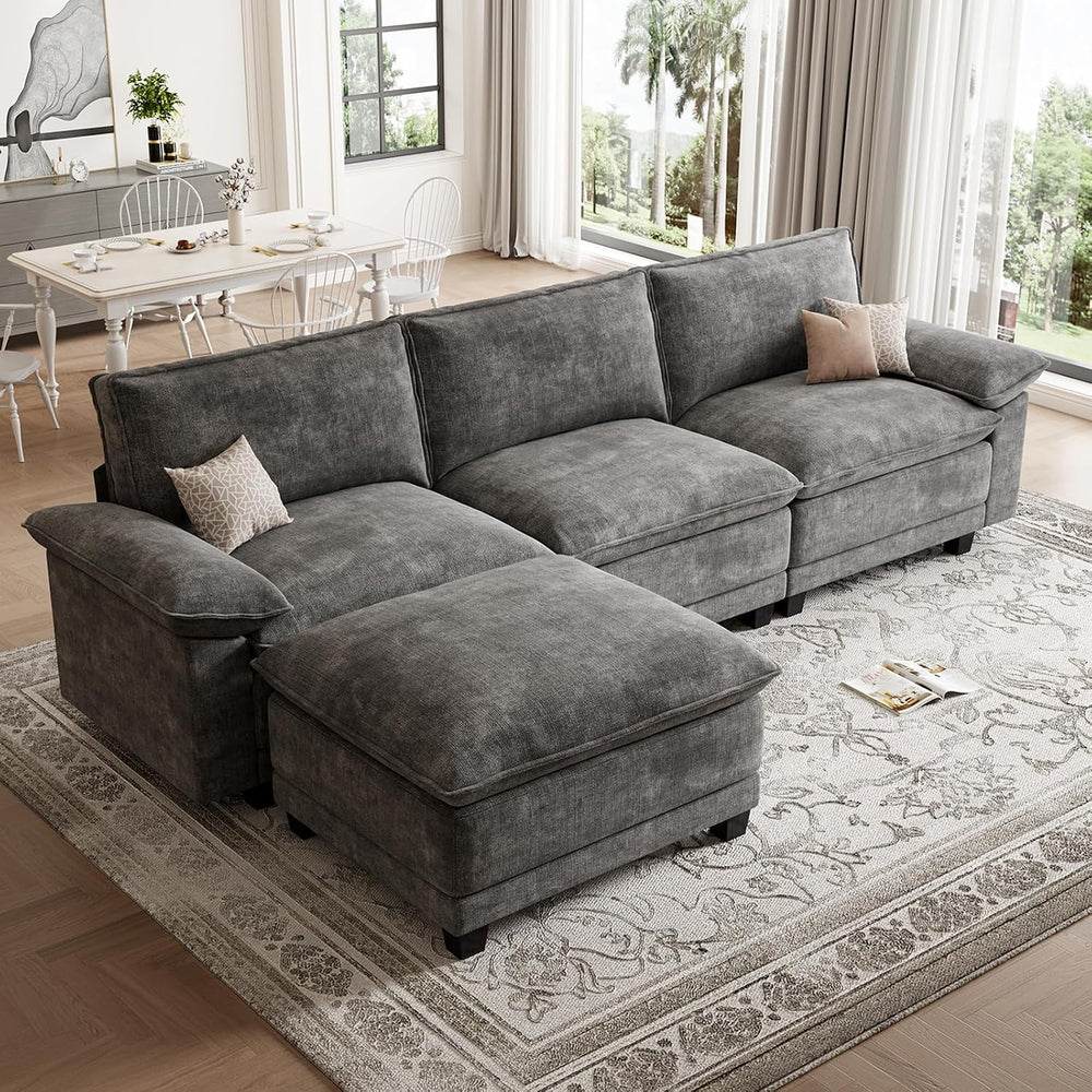 108" Modular Sectional Couch, L Shaped Cloud Sofa for Living Room
