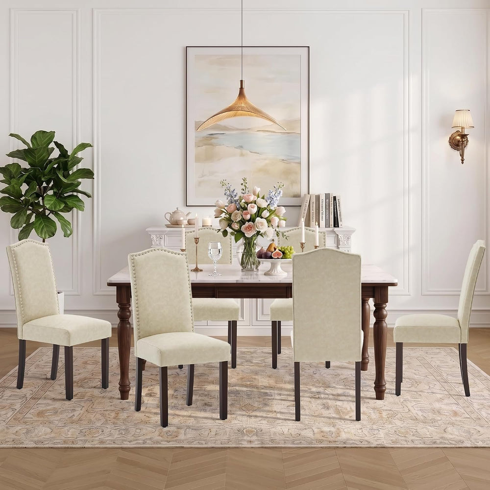 Upholstered Dining Chair Modern Parsons Stylish Kitchen Diner Set of 6
