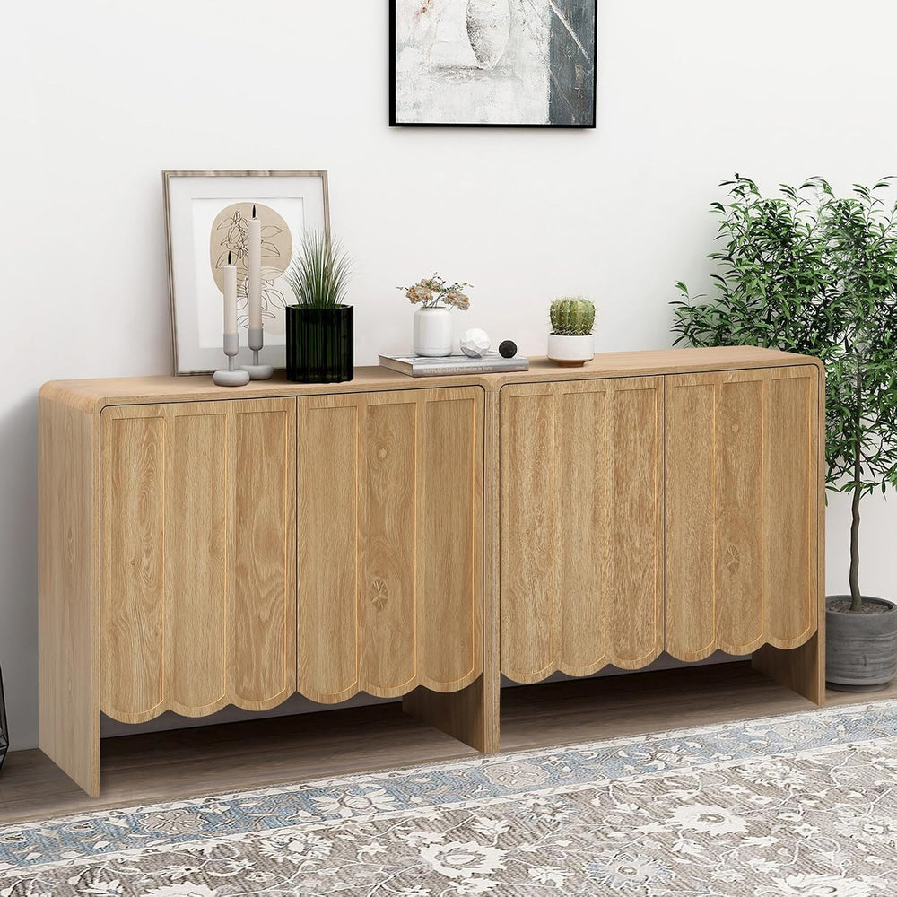 ORRD Sideboard Buffet Cabinet Set of 2, Accent Storage Cabinet with 2 Doors, ...
