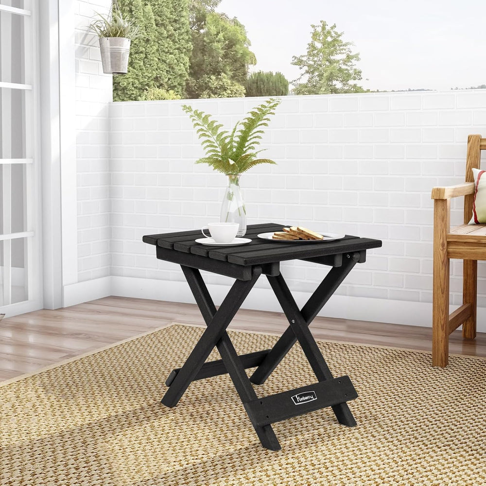 FUNBERRY Outdoor Folding Adirondack Side Table, Patio End Table