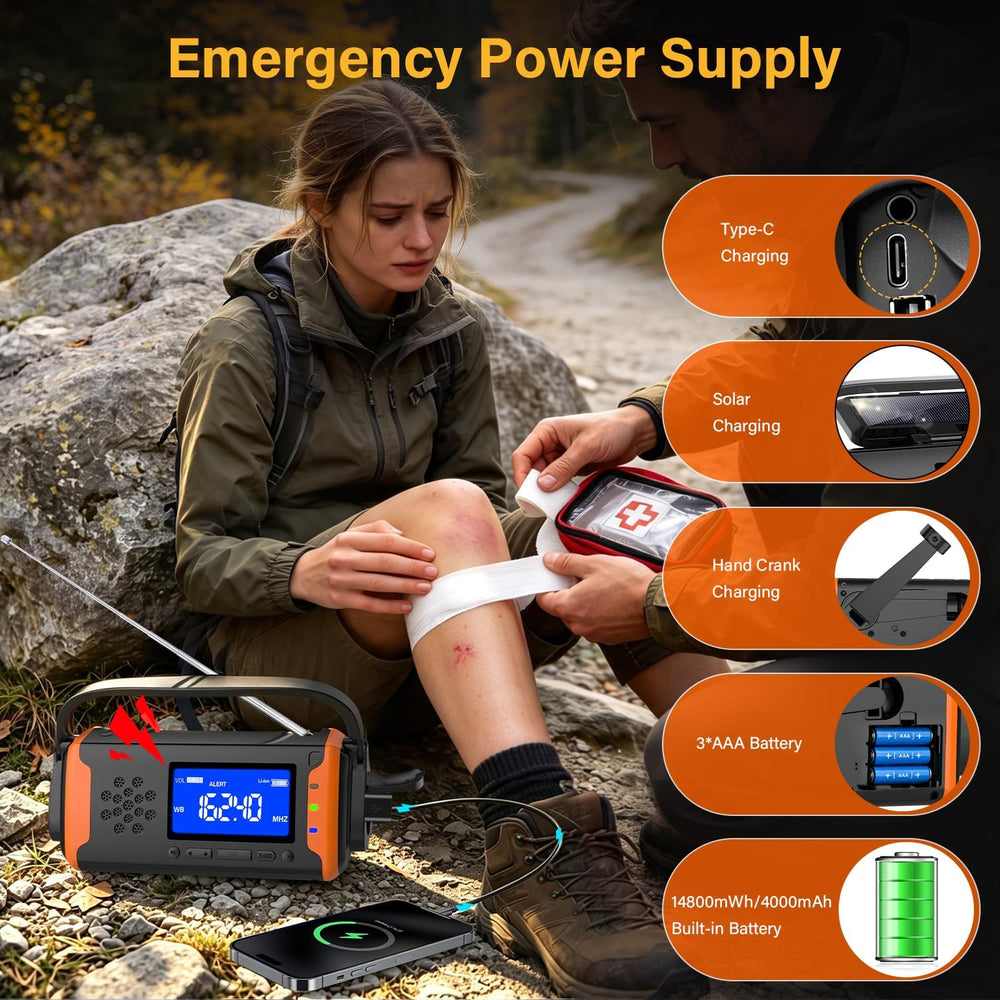 NOAA Weather Alert Radio Digital Display, Emergency Radio, Better Reception
