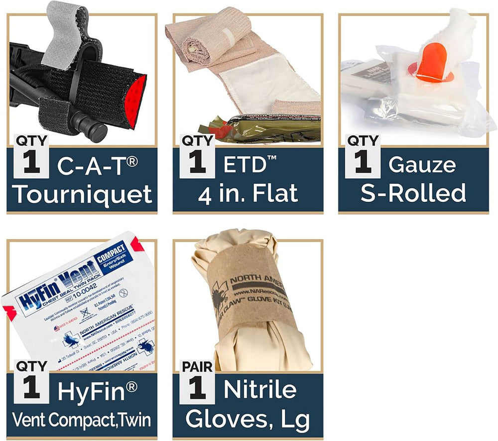 North American Rescue ROO M-FAK First Aid Kit (Coyote) NAR MOLLE First Respon...