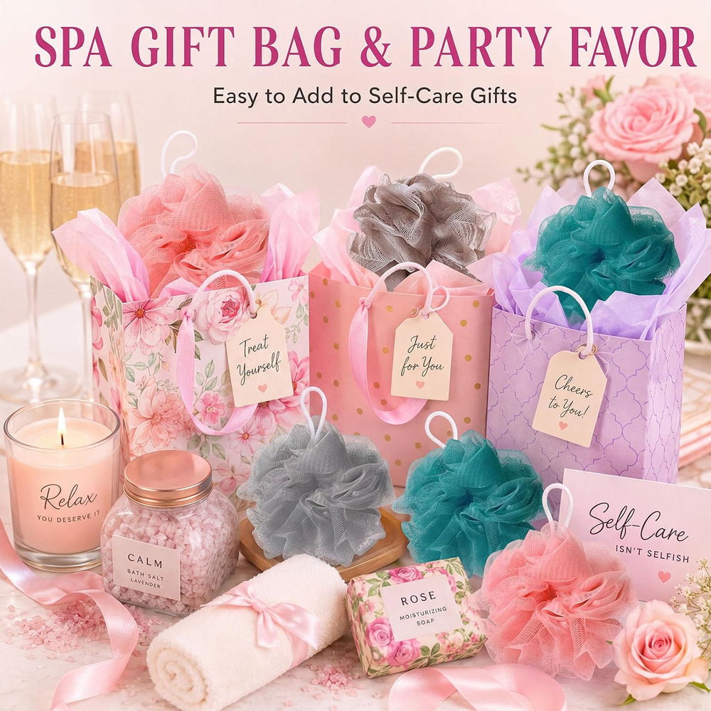 CHENGU 80 Pcs Loofah Bulk Sponges Bath Travel Size for Spa, 4 Novel Colors