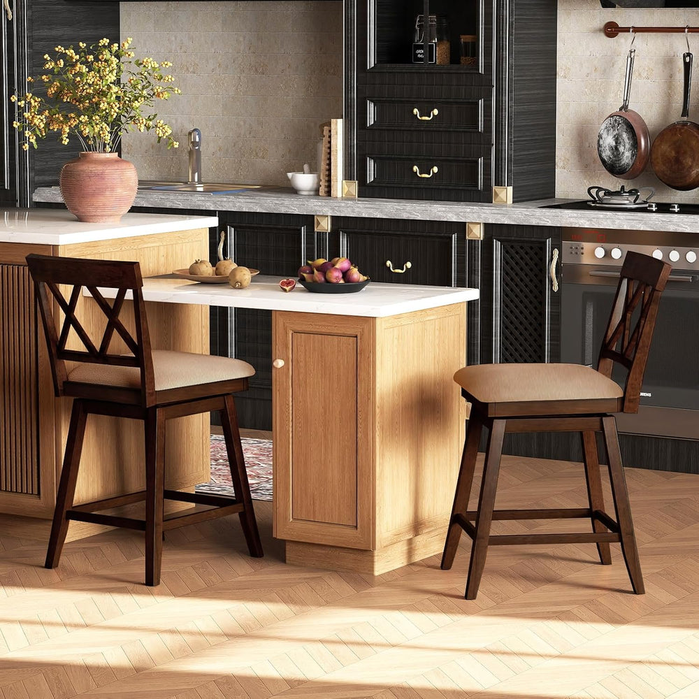 COSTWAY Bar Stools Set of 2 for Kitchen Island, 24" Counter Height Chair...