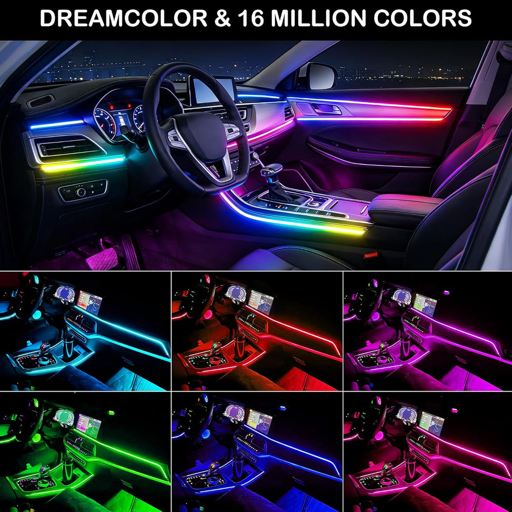 Acrylic Interior Car LED Strip Lights, USB Car Ambient Lighting