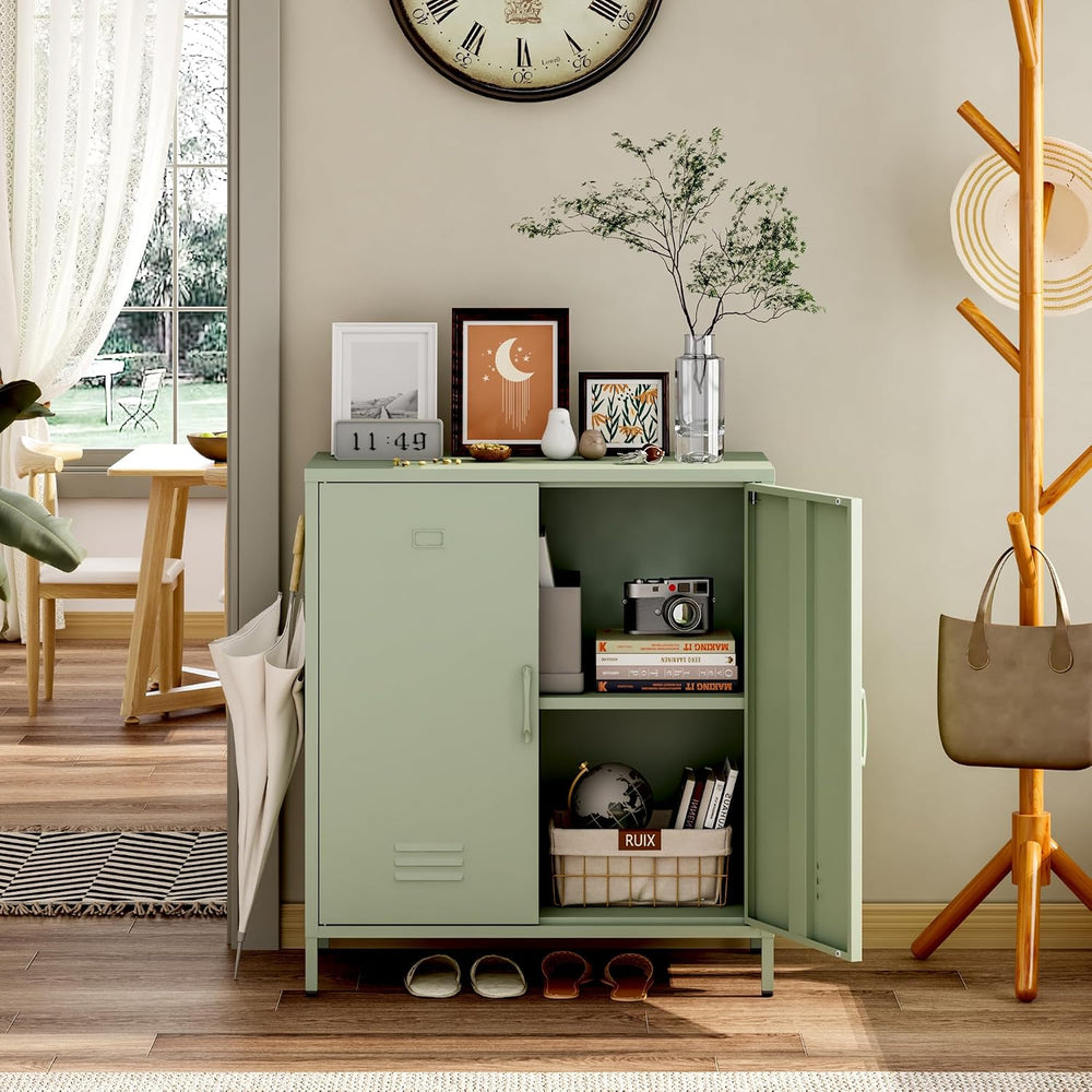 Steehoom Metal Cabinet with 2 Door, Metal Locker Storage Cabinet with Adjusta...
