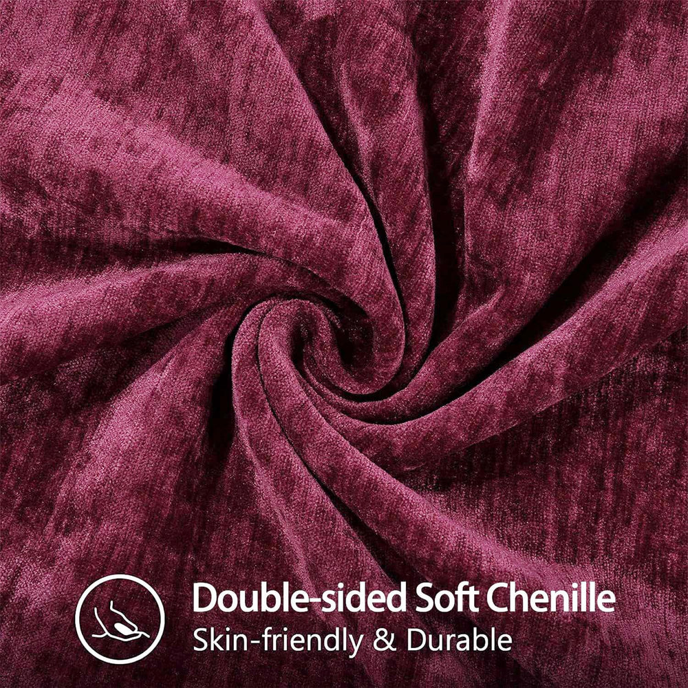 decorUhome Soft Chenille Throw Pillow Covers 24x24 Set of 2 Rhododendron