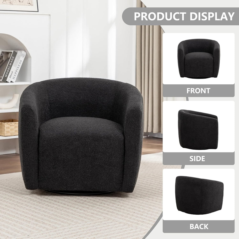 MINCETA Swivel Accent Chair,Modern Barrel Chair 360 Free Swivel Accent Armcha...