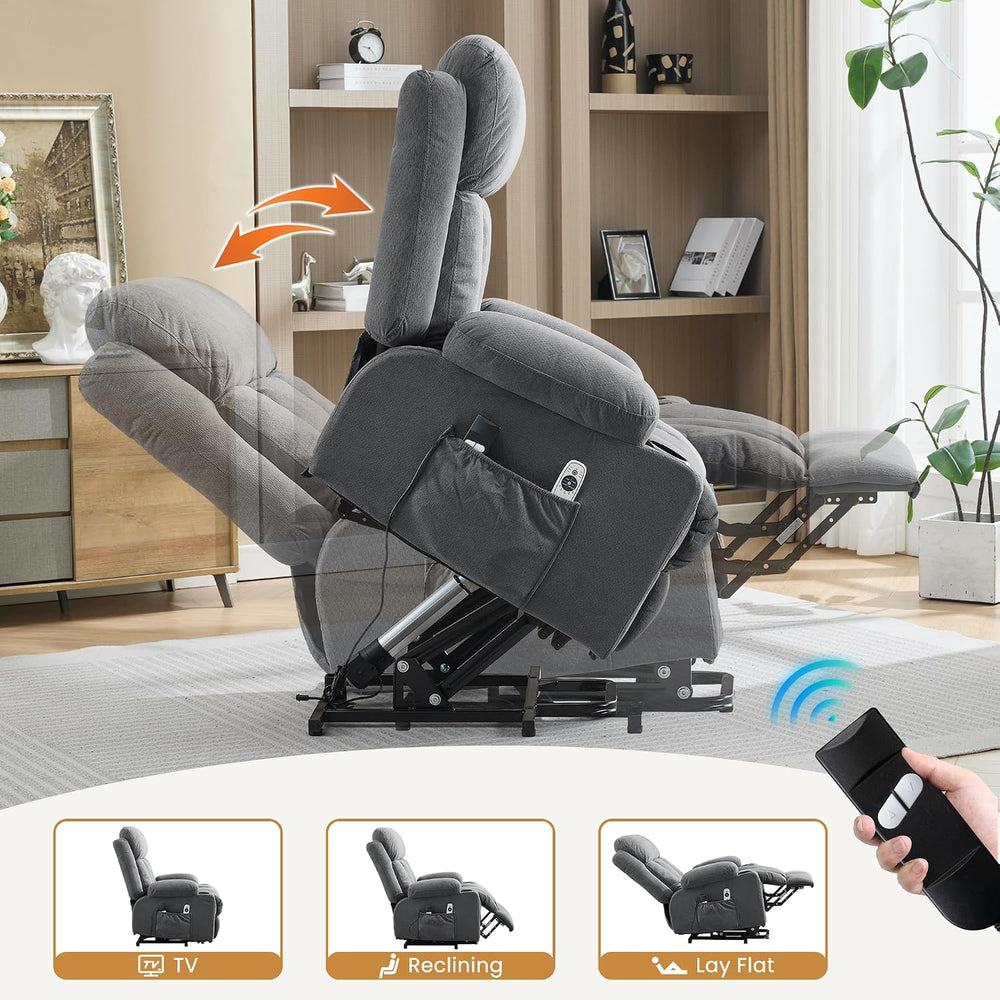 MAHOMICO Power Lift Recliner Chair for Elderly with Vibration Massage and Lum...