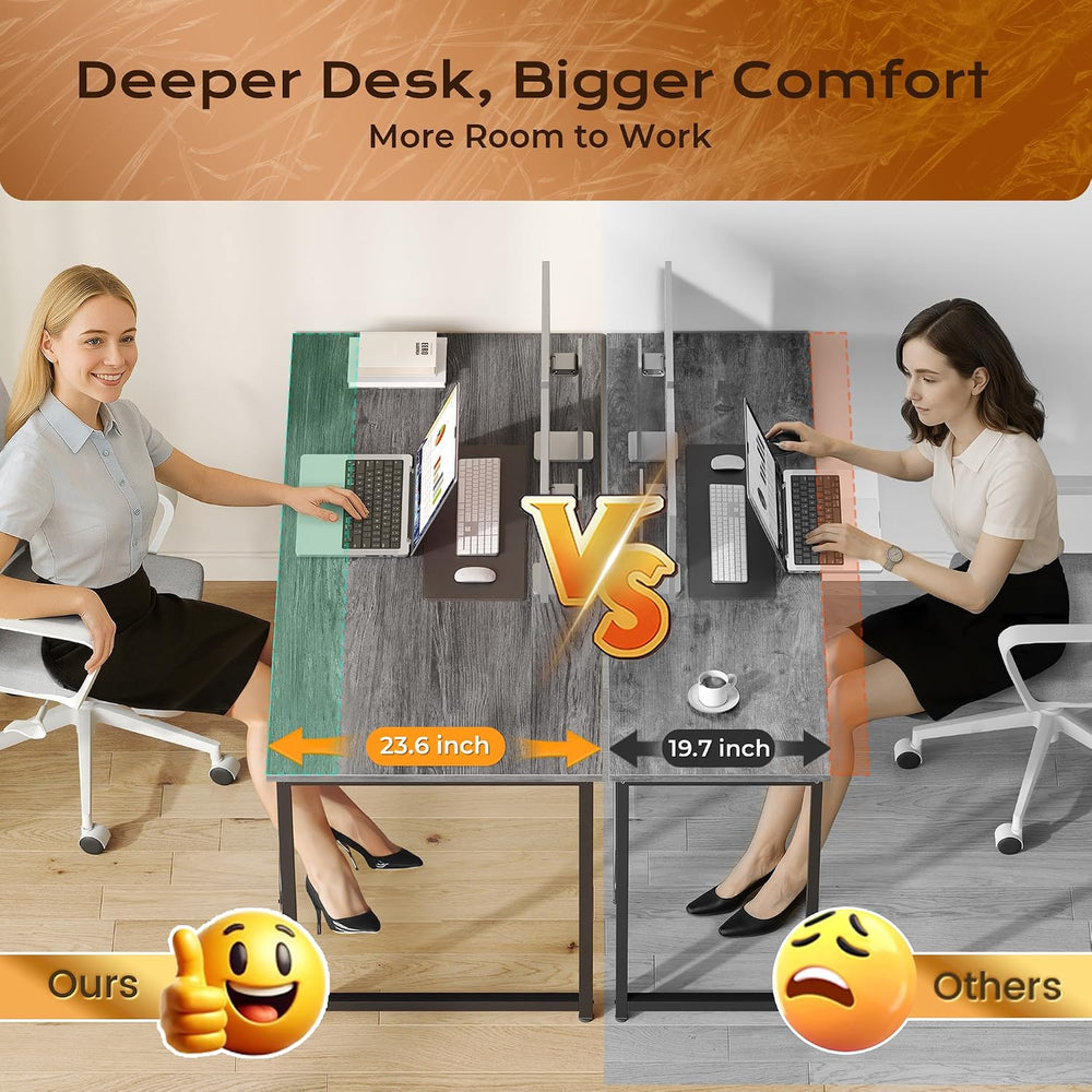 PRAISUN 47 X 24 Inch Computer Desk with Deeper Desktop