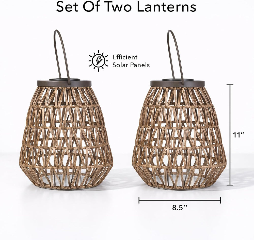 Scentsationals Fusion 2-Pack Cordless Outdoor Woven Solar Lanterns
