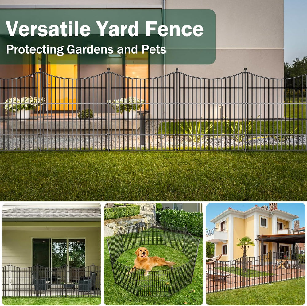 No Dig Dog Fence Outdoor for Yard with Gate, 32 in(H) X 35.4 ft(L)