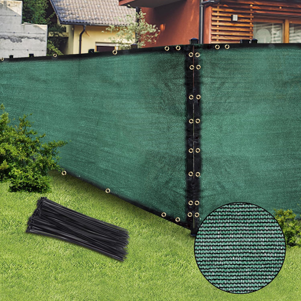 Green 4FT X 50FT Outdoor Privacy Screen Fence & Mesh Shade Net Cover, Ide...