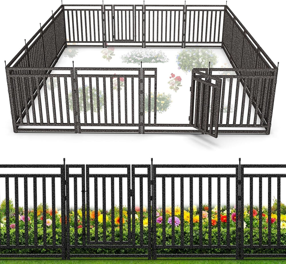 Garden Fence 40in (H) x 36ft (L), 14 Panels + 2 Gates, Durable Outdoor Yard B...