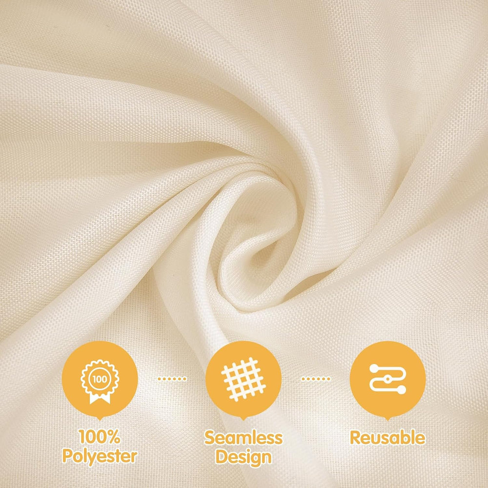 BRILLMAX 6 Pack Beige Tablecloths 60x102 Inch for 6ft Rectangle Tables