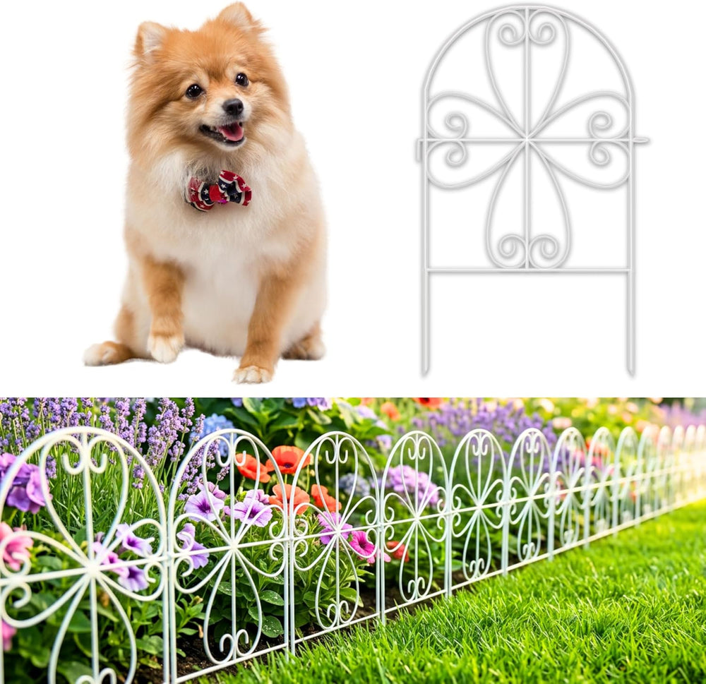 ShopLaLa Animal Barrier (20 Panels) 12x24in Decorative White Fences for Dog