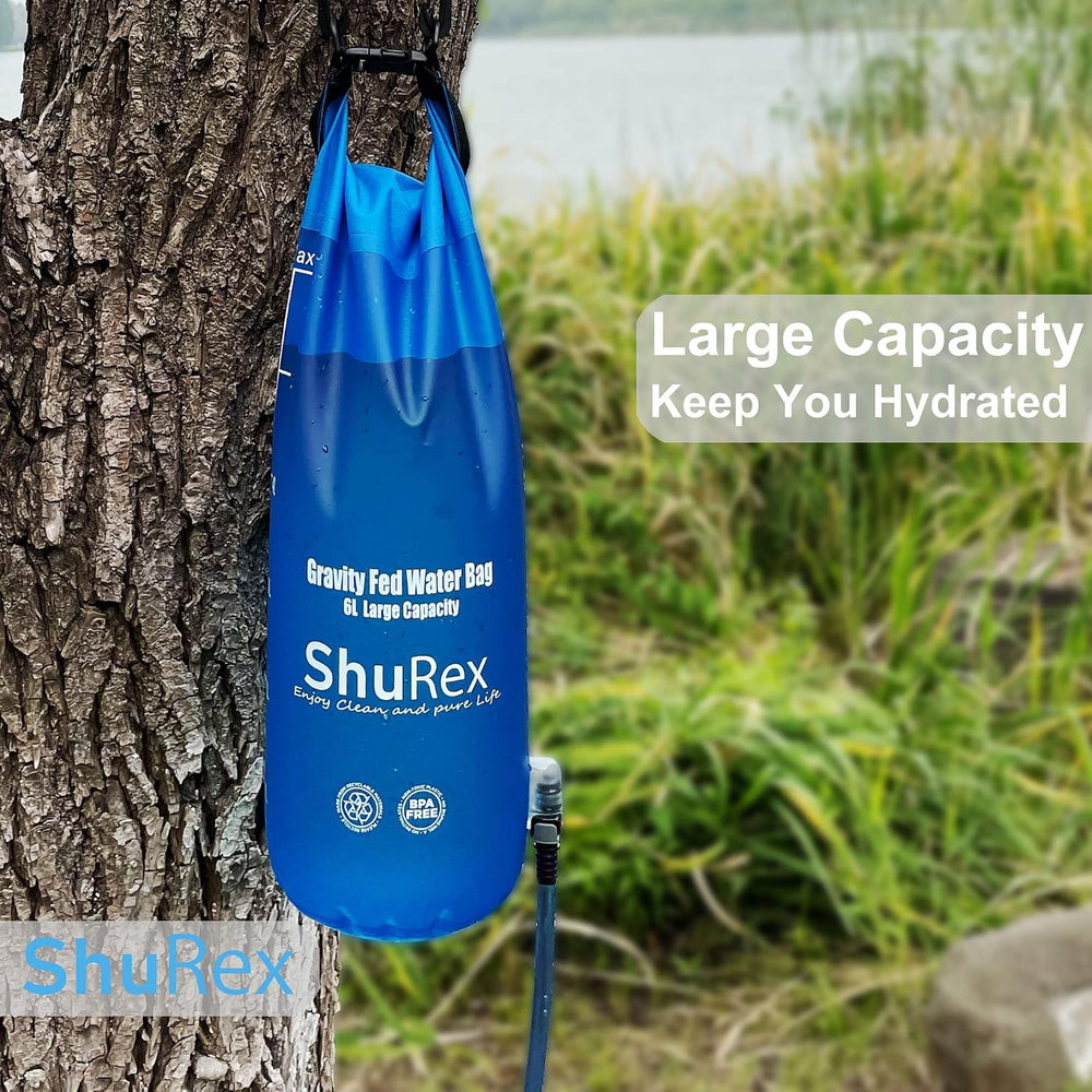 6L Gravity-Fed Water Bag for Sawyer Survival Water Filter Straw