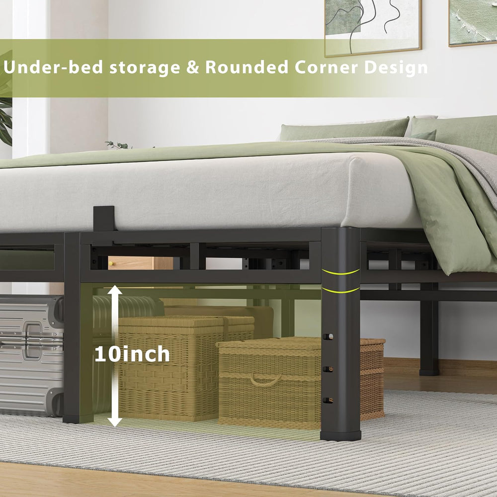 NKZ 2-in-1 Queen Size Metal Platform Bed Frame, 14 Inch Heavy Duty Bed Base