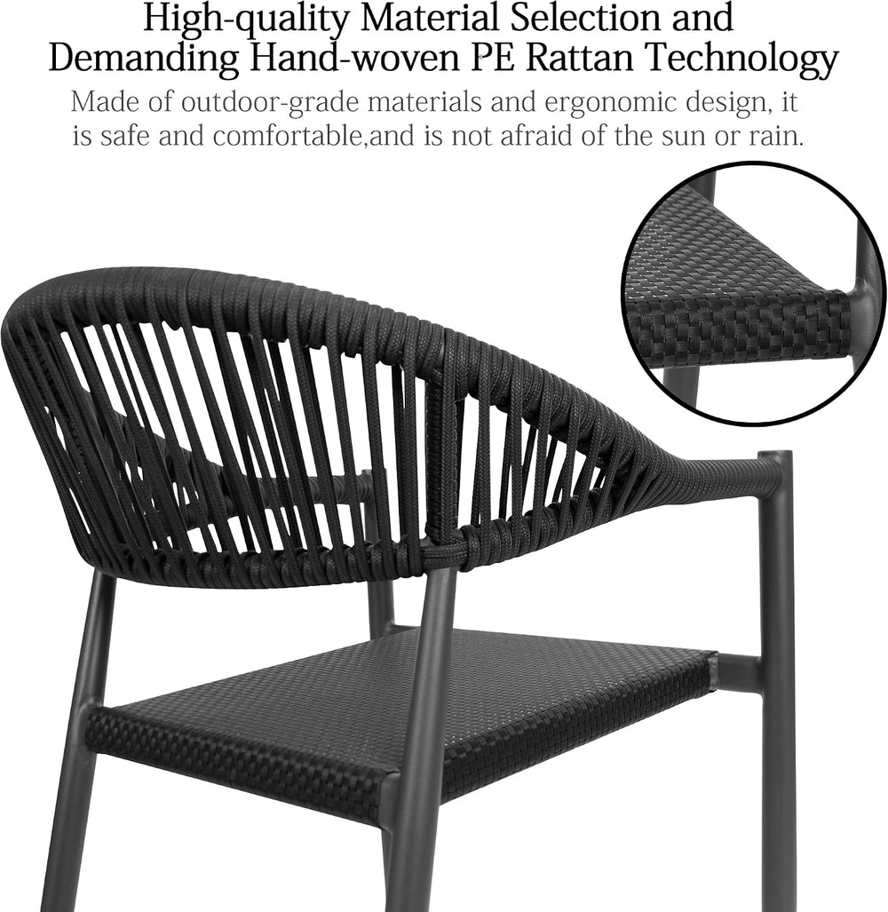 TWT Patio Dining Chairs Outdoor Stackable for All Weather, Breathable Textile...
