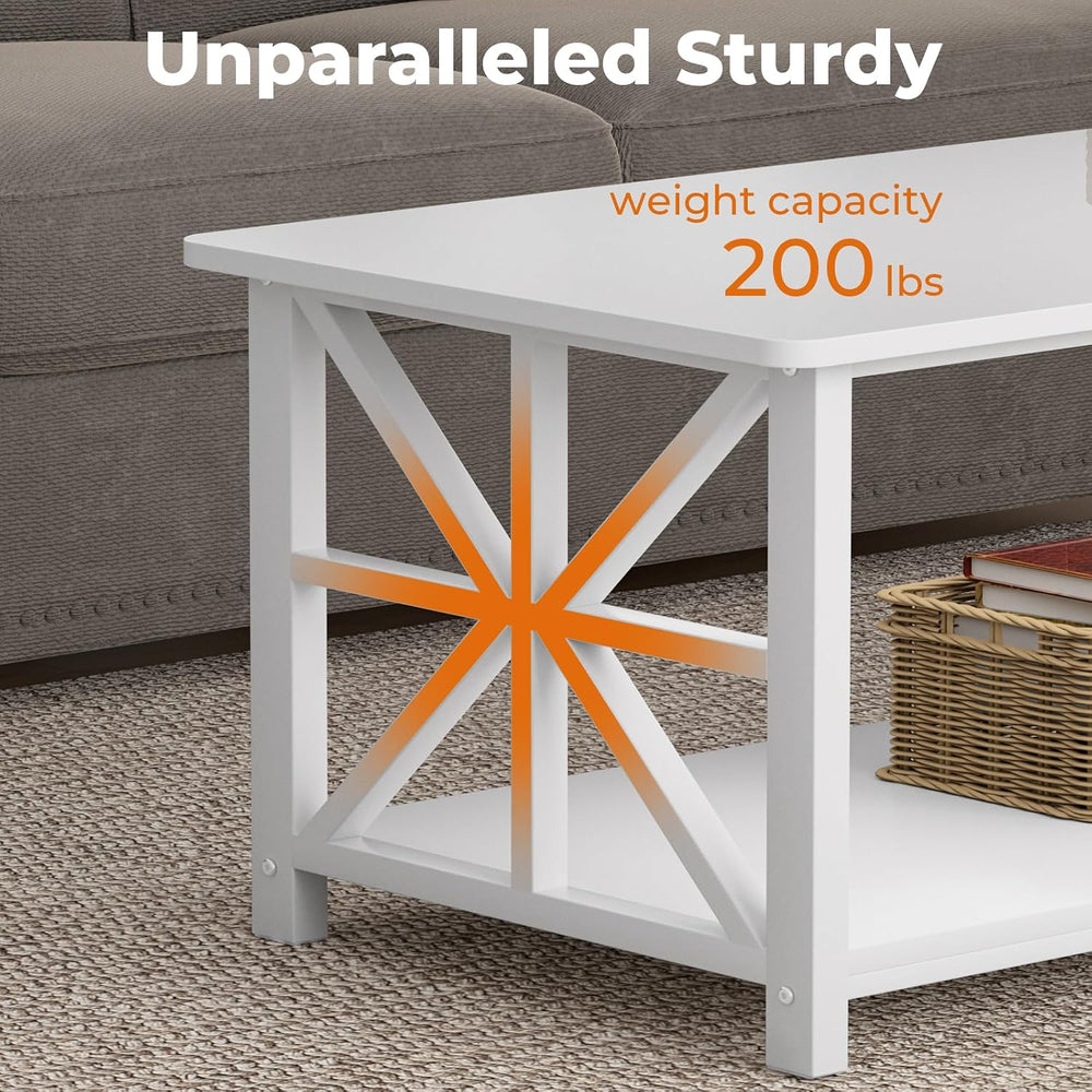 GreenForest Coffee Table for Living Room with Round Corners