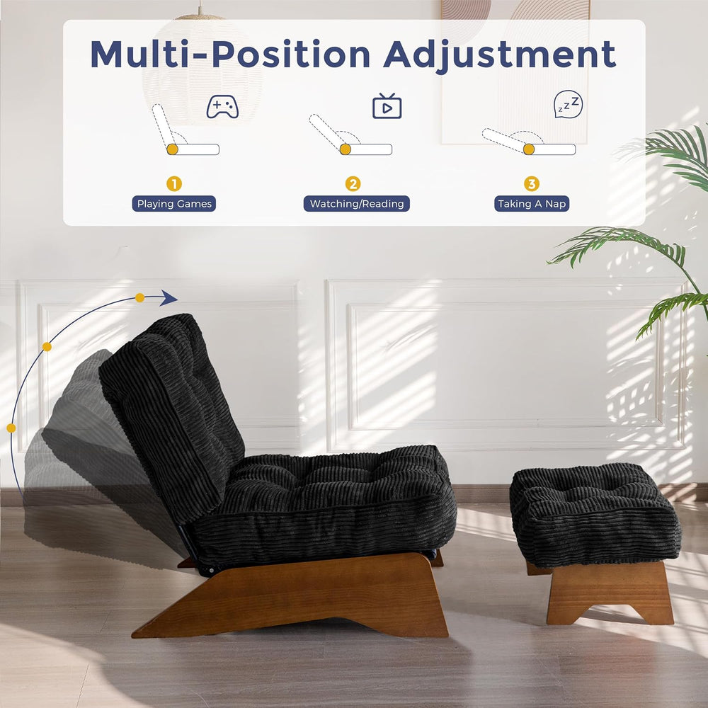 MAXYOYO Accent Chair with Ottoman, Lounge Chair with Adjustable Backrest