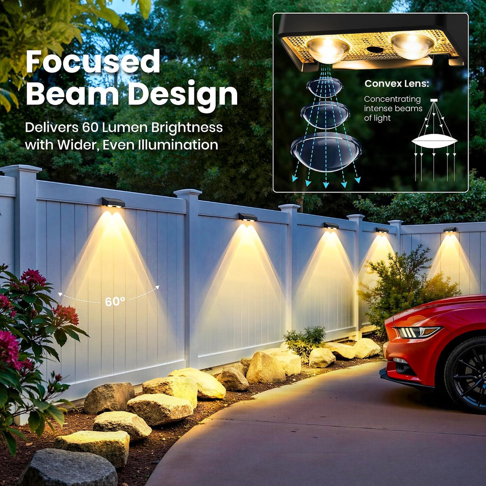Solar Fence Lights Outdoor, Color Changing, Waterproof IP65, 20 Pack
