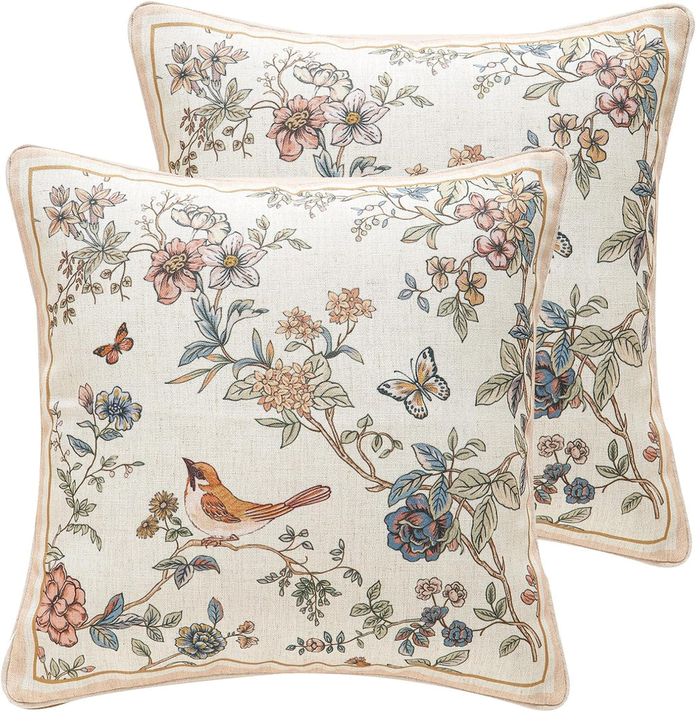 ISAENNE Designer Printed Square Throw Pillow Cover,Set of 2,18"x18"