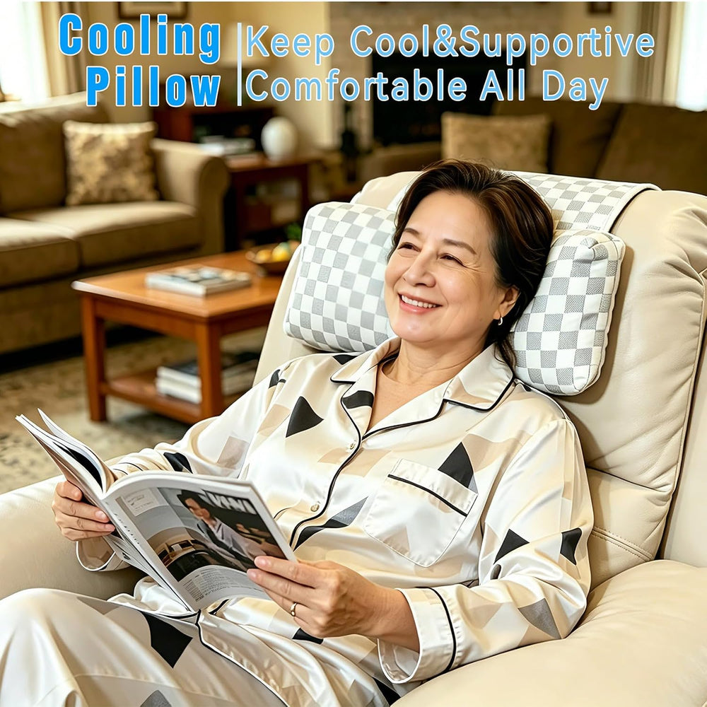 Cooling Neck Pillow for Recliner, Breathable Adjustable Non-Slip Headrest Cus...