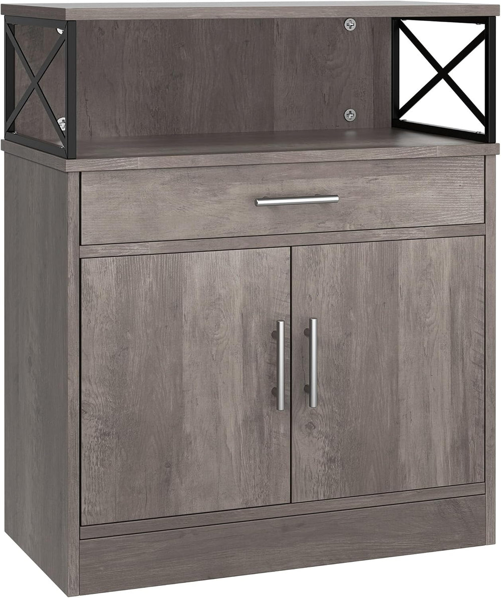 Shintenchi Kitchen Buffet Cabinet, Farmhouse Storage Cabinet, Gray