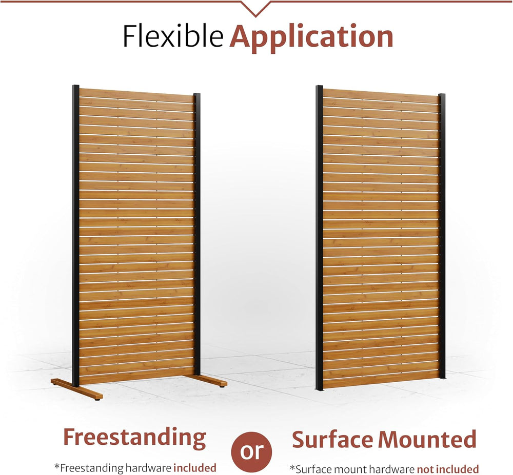 Enclo Easy Assembly Freestanding/Surface Mounted Privacy Screen, Hardwood