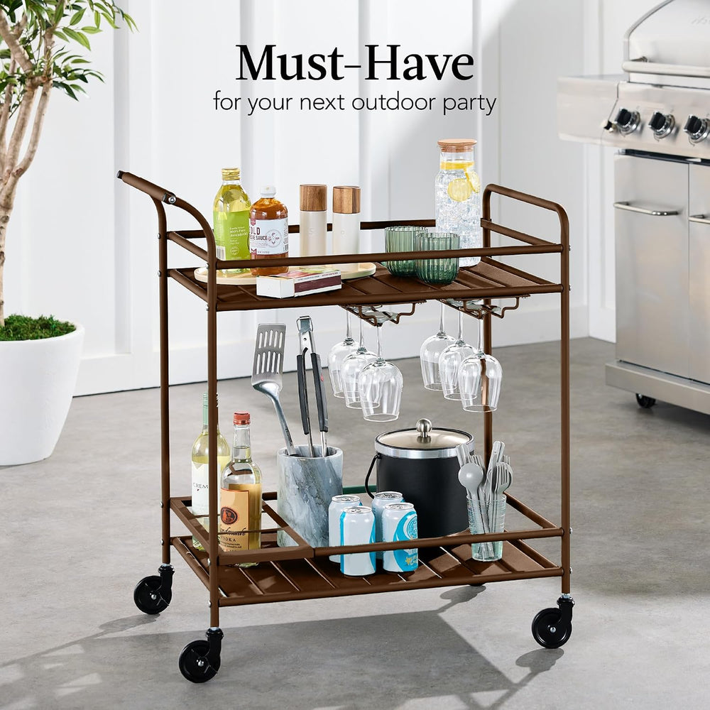 Best Choice Products Rolling Bar Cart, Mobile Home Bar Serving Cart, Serving ...