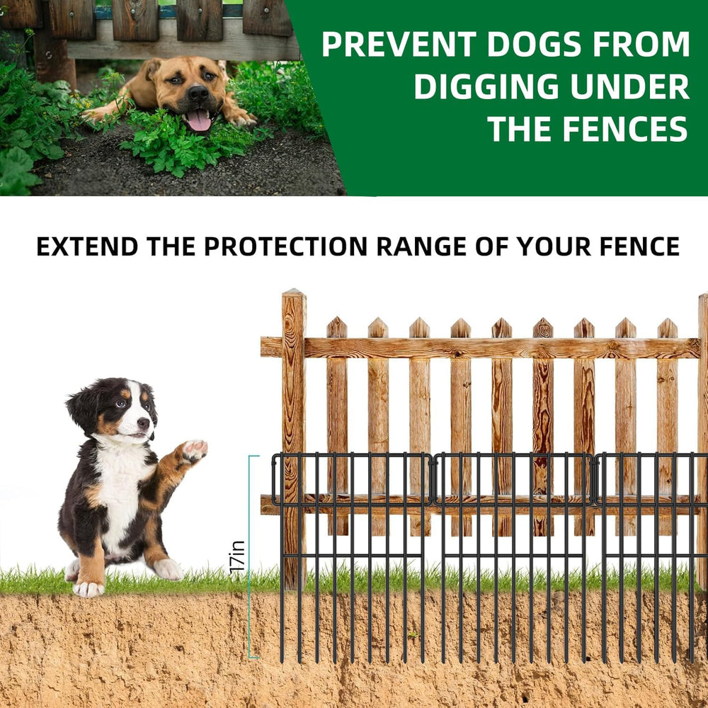 25 Panels Garden Fencing Animal Barrier, 17in (H) X 27ft (L) No Dig Dog Fence...